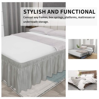 Foto 4 | Foto 4 | Falda Para Cama Fácil De Usar Para Cama Queen/king Con Caída De 45 Cm En Gris Claro - Venta Internacional.