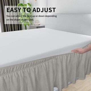 Foto 5 | Foto 5 | Falda Para Cama Fácil De Usar Para Cama Queen/king Con Caída De 45 Cm En Gris Claro - Venta Internacional.
