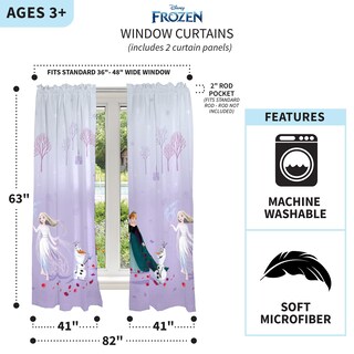 Foto 4 | Foto 4 | Paneles De Cortina Para Ventana Disney Frozen 2 Franco Para Niños 82x160 Cm - Venta Internacional.