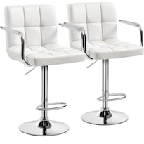 Taburetes De Bar Yaheetech De Piel Sintética Ajustables Y Giratorios Juego De 2 - Venta Internacional.