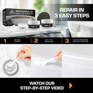 Foto 6 | Foto 6 | Kit De Reparación De Porcelana Blanca Fibra De Vidrio Lavabo Y Azulejo De Ducha - Venta Internacional.