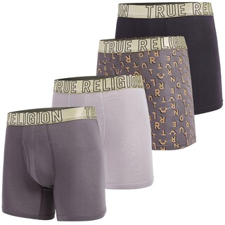 Foto 2 | Foto 2 | Boxers Ajustados True Religion De Modal Stretch Paquete De 4 Para Hombre Negro/dorado - Venta Internacional.