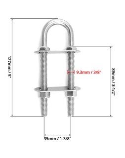 Foto 6 | Foto 6 | Qwork - Ojo De Amarre Para Popa De Barco Marino Con Perno En U De Acero Inoxidable - Venta Internacional.