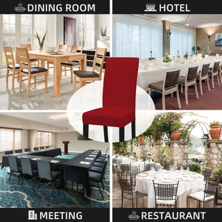 Foto 6 | Foto 6 | Fundas Para Sillas De Comedor Flexibles Juego De 4 En Rojo Navideño - Venta Internacional.