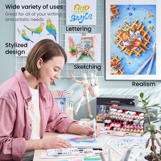 Foto 5 | Foto 5 | Set De Marcadores De Alcohol Para Arte Arteza Everblend 72 Colores Con Caja - Venta Internacional.