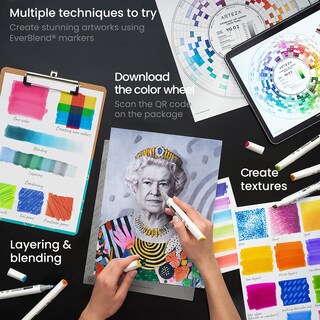 Foto 7 | Foto 7 | Set De Marcadores De Alcohol Para Arte Arteza Everblend 72 Colores Con Caja - Venta Internacional.