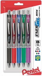 Foto 1 | Foto 1 | Bolígrafos De Gel Líquido Pentel Energel Rtx 1.0 Mm Paquete De 5 - Venta Internacional.