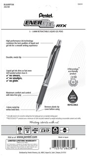 Foto 2 | Foto 2 | Bolígrafos De Gel Líquido Pentel Energel Rtx 1.0 Mm Paquete De 5 - Venta Internacional.