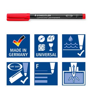 Foto 4 | Foto 4 | Bolígrafos Finos Staedtler 318-2 Lumocolor Universal Rojo (paquete De 10) - Venta Internacional.