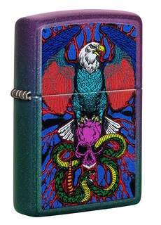 Foto 1 | Foto 1 | Encendedor De Bolsillo Zippo Con Diseño Iridiscente De Águila Serpiente Y Calavera - Venta Internacional.