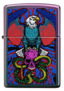 Foto 2 | Foto 2 | Encendedor De Bolsillo Zippo Con Diseño Iridiscente De Águila Serpiente Y Calavera - Venta Internacional.