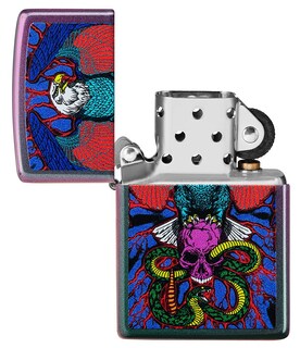 Foto 4 | Foto 4 | Encendedor De Bolsillo Zippo Con Diseño Iridiscente De Águila Serpiente Y Calavera - Venta Internacional.