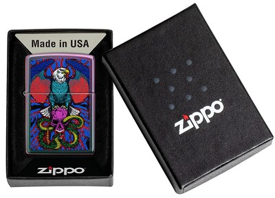 Foto 6 | Foto 6 | Encendedor De Bolsillo Zippo Con Diseño Iridiscente De Águila Serpiente Y Calavera - Venta Internacional.