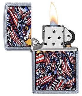 Foto 3 | Foto 3 | Encendedor De Bolsillo Zippo Con Diseño De Águila Americana Street Chrome - Venta Internacional.