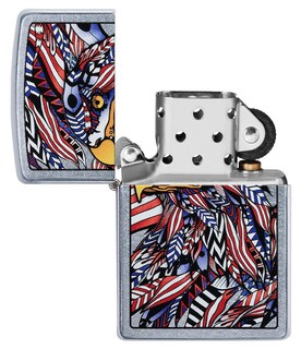 Foto 4 | Foto 4 | Encendedor De Bolsillo Zippo Con Diseño De Águila Americana Street Chrome - Venta Internacional.