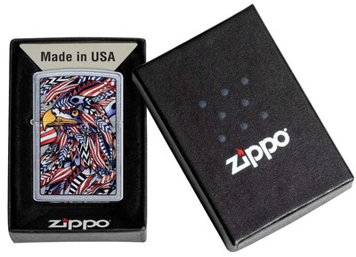 Foto 6 | Foto 6 | Encendedor De Bolsillo Zippo Con Diseño De Águila Americana Street Chrome - Venta Internacional.