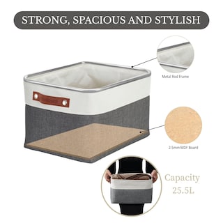 Foto 4 | Foto 4 | Set De 3 Cestas De Almacenamiento Decomomo De Tela Gris - Venta Internacional.