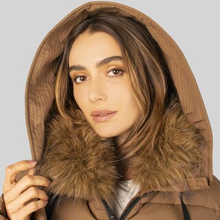 Foto 8 | Foto 8 | Chamarra Corta Capitonada Para Mujer Con Capucha Greenlander Cafe