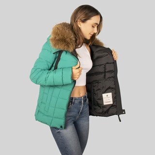 Foto 4 | Foto 4 | Chamarra Corta Capitonada Para Mujer Con Capucha Greenlander Verde