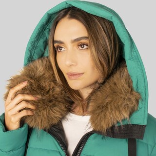 Foto 8 | Foto 8 | Chamarra Corta Capitonada Para Mujer Con Capucha Greenlander Verde