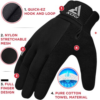 Foto 4 | Foto 4 | Guantes Para Levantamiento De Pesas Rdx De Gimnasio Con Dedos Completos Y Touch - Venta Internacional.
