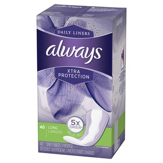 Foto 1 | Foto 1 | Protectores Diarios Always Xtra Protección Largos Sin Perfume 40 Unidades - Venta Internacional.