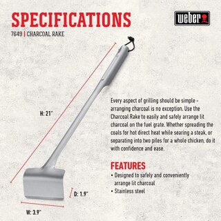 Foto 3 | Foto 3 | Carbón Rake Weber Acero Inoxidable 53 Cm X 10 Cm X 5 Cm - Venta Internacional.