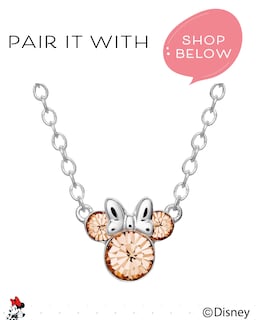 Foto 3 | Foto 3 | Pendientes De Oro Rosa Con Piedra Natal De Minnie Mouse De Disney En Abril - Venta Internacional.