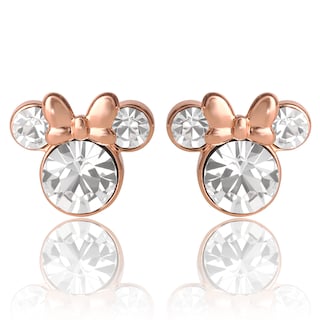 Foto 4 | Foto 4 | Pendientes De Oro Rosa Con Piedra Natal De Minnie Mouse De Disney En Abril - Venta Internacional.