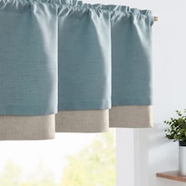 Cortina De Bandó Jinchan De Lino Texturizado Blackout 45 Cm Azul - Venta Internacional.