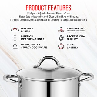 Foto 4 | Foto 4 | Olla Stockpot Bakken-swiss Deluxe De Acero Inoxidable De 5 Litros Con Tapa - Venta Internacional.