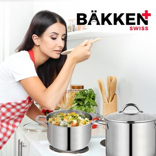Foto 6 | Foto 6 | Olla Stockpot Bakken-swiss Deluxe De Acero Inoxidable De 5 Litros Con Tapa - Venta Internacional.