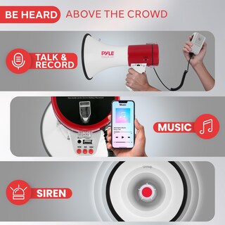 Foto 3 | Foto 3 | Altavoz Megáfono Pyle Pmp58u 50 W Con Función De Sirena Y Grabación - Venta Internacional.
