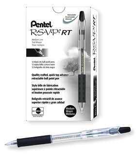Foto 1 | Foto 1 | Bolígrafos Pentel R.s.v.p. Rt Punta Media 1.0mm Paquete De 12 - Venta Internacional.