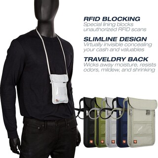 Foto 4 | Foto 4 | Cartera De Viaje Lewis N. Clark Stash Neck Con Bloqueo Rfid Color Carbón - Venta Internacional.