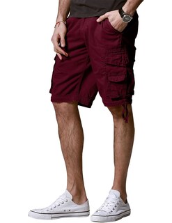 Foto 4 | Foto 4 | Bermudas Cargo De Algodón Twill Para Hombre Talla M/30 Color Burdeos - Venta Internacional.