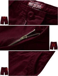 Foto 5 | Foto 5 | Bermudas Cargo De Algodón Twill Para Hombre Talla M/30 Color Burdeos - Venta Internacional.