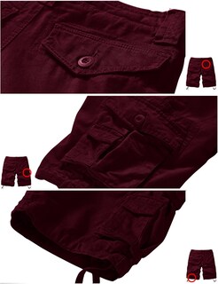 Foto 6 | Foto 6 | Bermudas Cargo De Algodón Twill Para Hombre Talla M/30 Color Burdeos - Venta Internacional.
