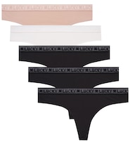 Calzón Tipo Tanga De Microfibra Para Mujer Lucky Brand Paquete De 5 Talla L - Venta Internacional.