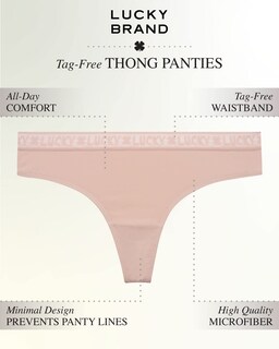 Foto 2 | Foto 2 | Calzón Tipo Tanga De Microfibra Para Mujer Lucky Brand Paquete De 5 Talla L - Venta Internacional.