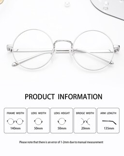 Foto 3 | Foto 3 | Anteojos Pro Acme Retro Redondos Con Montura Metálica Y Lentes Transparentes Plata - Venta Internacional.