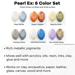 Foto 2 | Foto 2 | Set De Polvos Pigmento Jacquard Pearl Ex 6 Colores Tarro De 15 Ml - Venta Internacional.