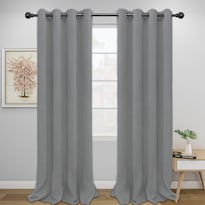 Cortinas Opacas Térmicas Fáciles De Usar Color Gris Claro - Venta Internacional.