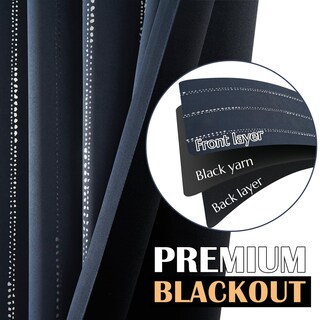 Foto 6 | Foto 6 | Cortinas Jinchan Boho Opacas Azul Marino 214x213 Cm 2 Paneles - Venta Internacional.