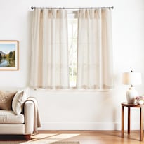Cortinas Jinchan Beige Mezcla De Lino 160x160cm 2 Paneles - Venta Internacional.