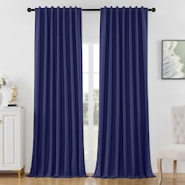 Cortinas Joydeco De Lino Azul Marino 213x213 Cm Aislantes Térmicas - Venta Internacional.