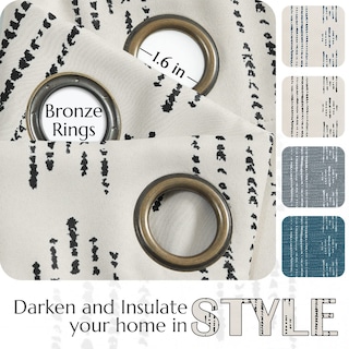 Foto 5 | Foto 5 | Cortinas Opacas Jinchan 95% Boho 183x183 Cm Negro Sobre Beige - Venta Internacional.