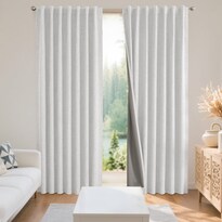 Cortinas Opacas Joydeco De Lino Natural 94 X 213 Cm 2 Paneles - Venta Internacional.