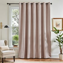 Cortina Jinchan Textura De Lino Para Oscurecimiento De Habitaciones 240x245 Cm Taupe - Venta Internacional.