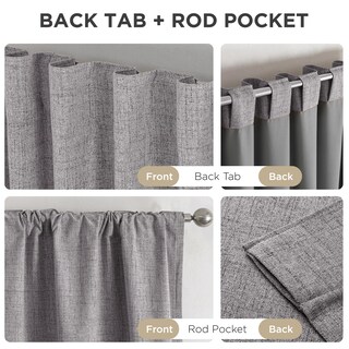 Foto 6 | Foto 6 | Cortinas Opacas Joydeco De Lino Natural 37 X 90 Cm Color Gris Claro - Venta Internacional.